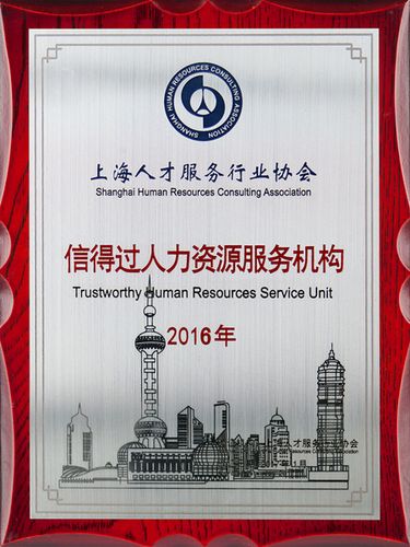 上海蓝海股份荣获2016年信得过人力资源服务机构